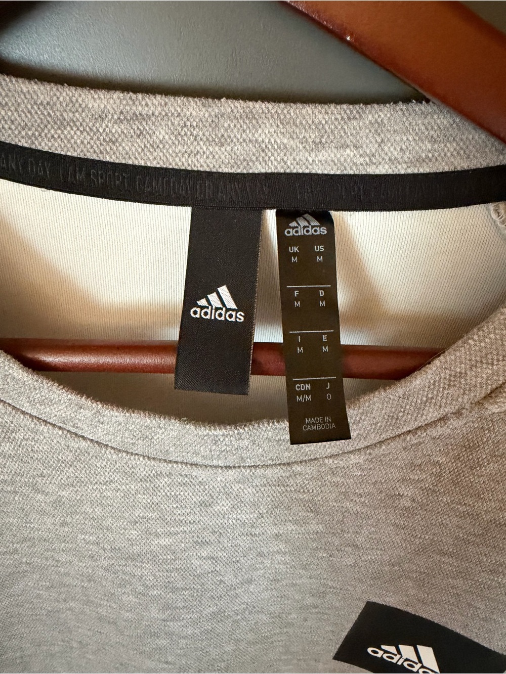 Adidas Sport ID Grey Crewneck Sweatshirt Men’s Medium - Picture 2 of 3